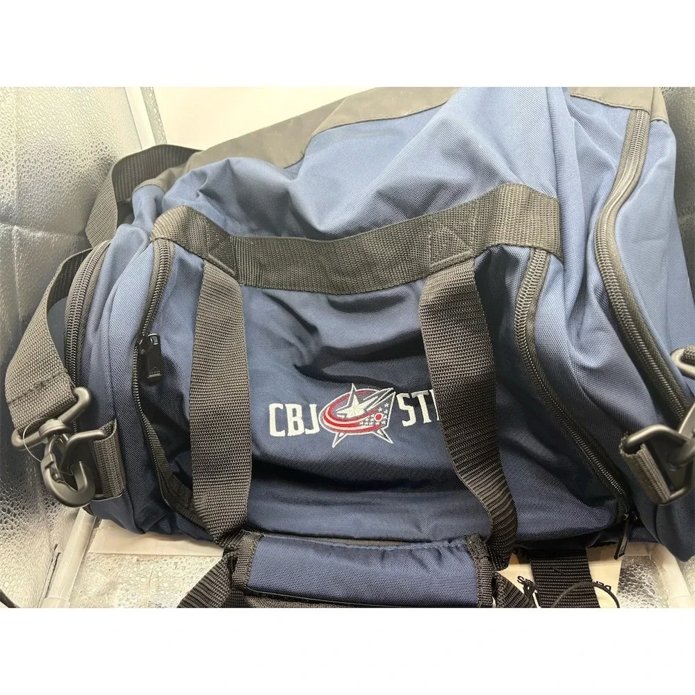 adidas Columbus Blue Jackets CBJ 5th Duffel Bag Navy Black Water Resistant NWT